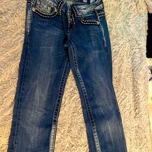 Size 26 brand is Miss Me jeans they are Irene straight